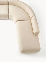 Modern Large Köşe Koltuk Bej Dokuma Kumaş