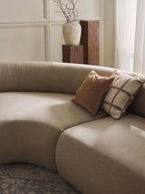 Modern Large Köşe Koltuk Bej Dokuma Kumaş