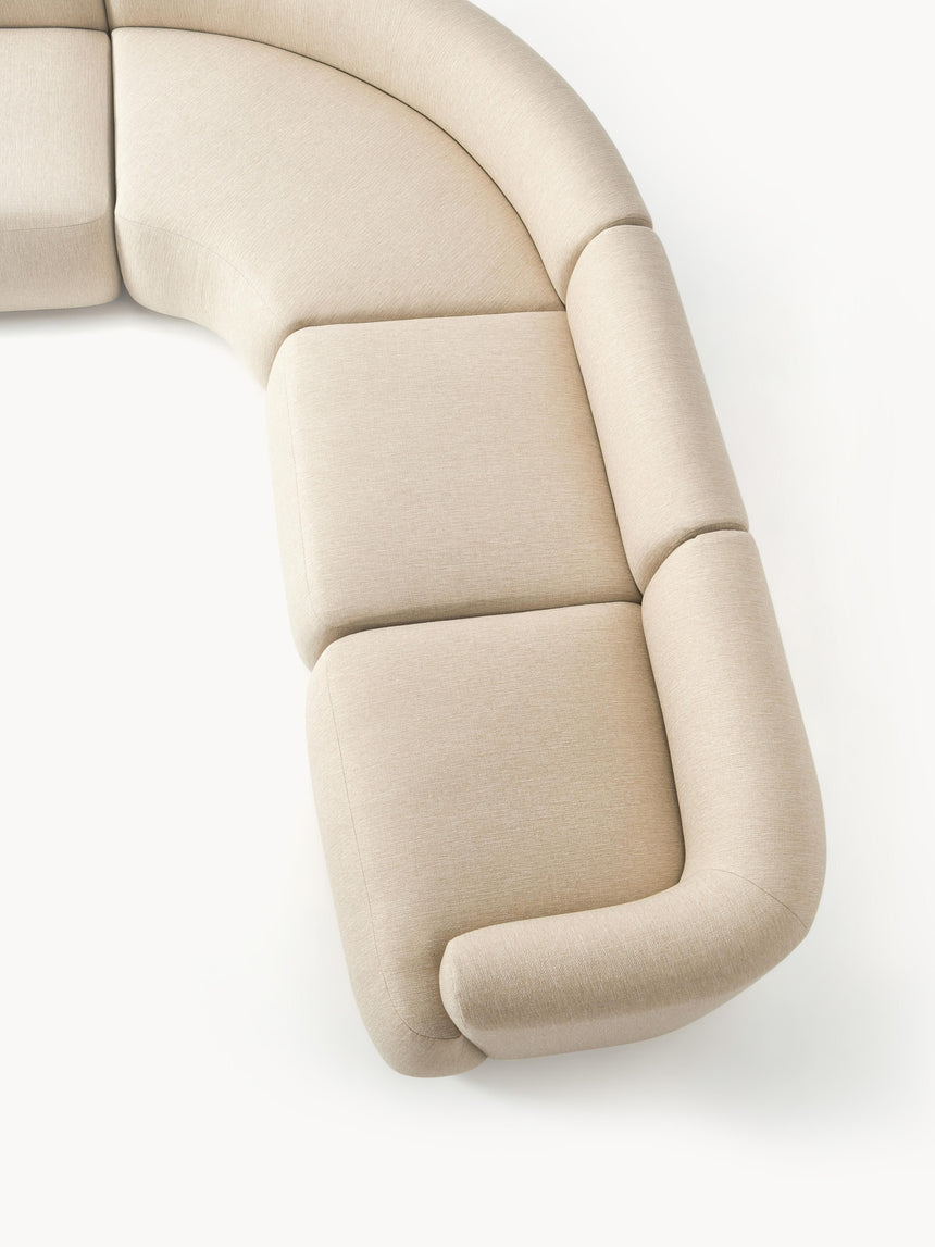 Modern Large Köşe Koltuk Bej Dokuma Kumaş