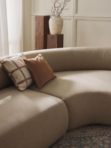 Modern Large Köşe Koltuk Bej Dokuma Kumaş