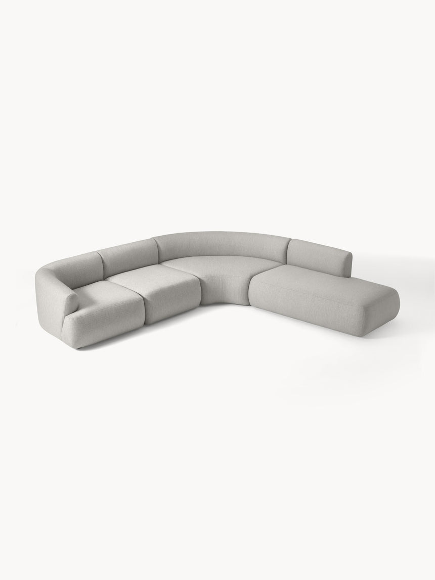 Modern Large Köşe Koltuk Gri Dokuma Kumaş