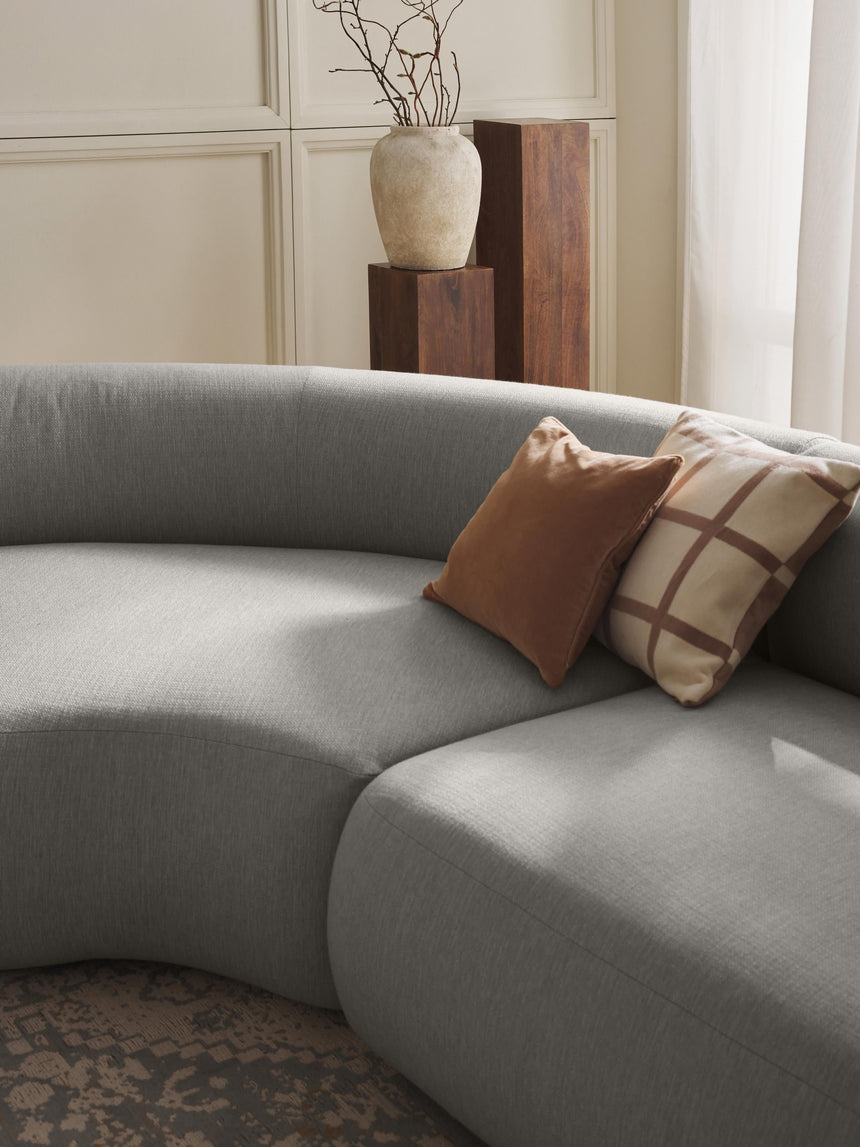 Modern Large Köşe Koltuk Gri Dokuma Kumaş