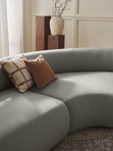 Modern Large Köşe Koltuk Gri Dokuma Kumaş