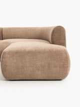 Modern Large Köşe Koltuk Kahve Dokuma Kadife