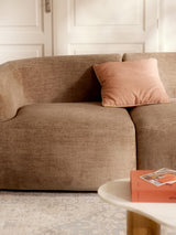 Modern Large Köşe Koltuk Kahve Dokuma Kadife