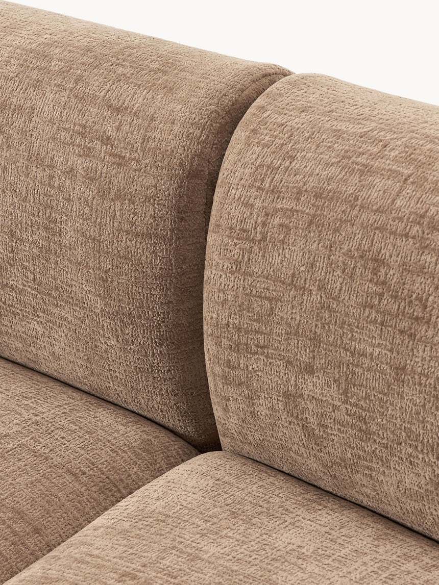 Modern Large Köşe Koltuk Kahve Dokuma Kadife