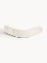 Modern Large Köşe Koltuk Kırık Beyaz Dokuma Kumaş