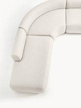 Modern Large Köşe Koltuk Kırık Beyaz Dokuma Kumaş