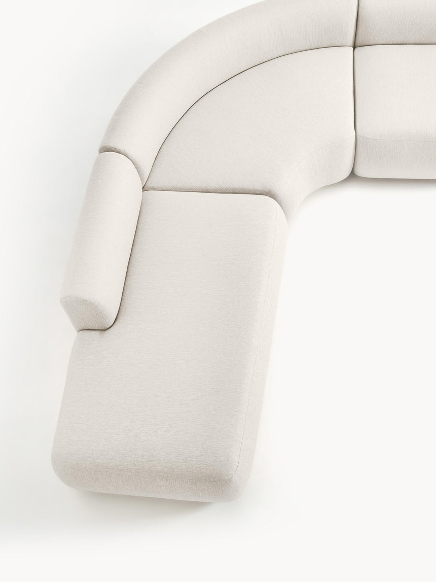 Modern Large Köşe Koltuk Kırık Beyaz Dokuma Kumaş