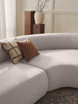 Modern Large Köşe Koltuk Kırık Beyaz Dokuma Kumaş