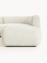 Modern Large Köşe Koltuk Kırık Beyaz Dokuma Kadife