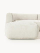 Modern Large Köşe Koltuk Kırık Beyaz Dokuma Kadife