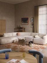 Modern Large Köşe Koltuk Kırık Beyaz Dokuma Kadife