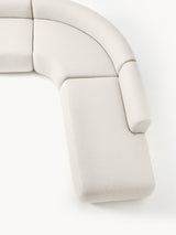 Modern Large Köşe Koltuk Kırık Beyaz Dokuma Kumaş