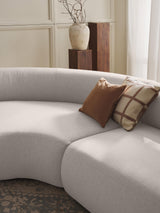 Modern Large Köşe Koltuk Kırık Beyaz Dokuma Kumaş