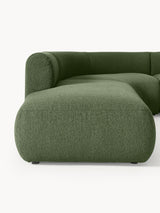 Modern Large Köşe Koltuk Koyu Yeşil Bukle