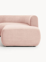 Modern Large Köşe Koltuk Şeftali Dokuma Kadife