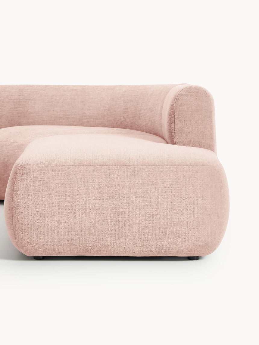 Modern Large Köşe Koltuk Şeftali Dokuma Kadife