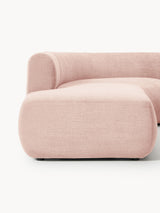 Modern Large Köşe Koltuk Şeftali Dokuma Kadife