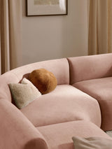 Modern Large Köşe Koltuk Şeftali Dokuma Kadife