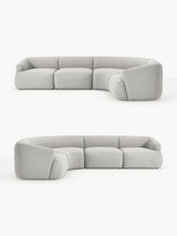 Modern Plus Köşe Koltuk Açık Gri Bukle