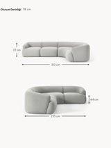 Modern Plus Köşe Koltuk Açık Gri Bukle