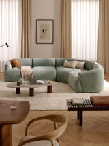 Modern Plus Köşe Koltuk Adaçayı Yeşili Dokuma Kadife