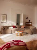 Modern Plus Köşe Koltuk Kahve Dokuma Kadife