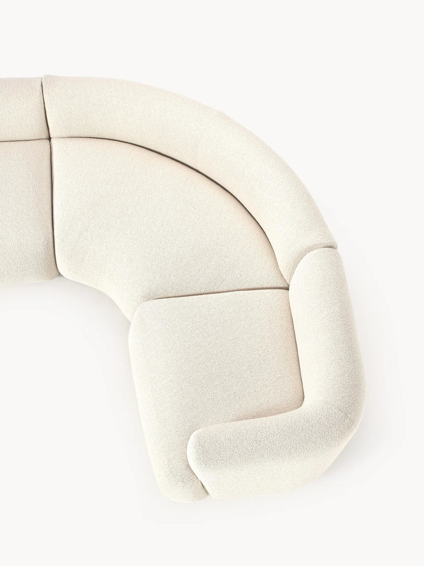 Modern Plus Köşe Koltuk Kırık Beyaz Bukle