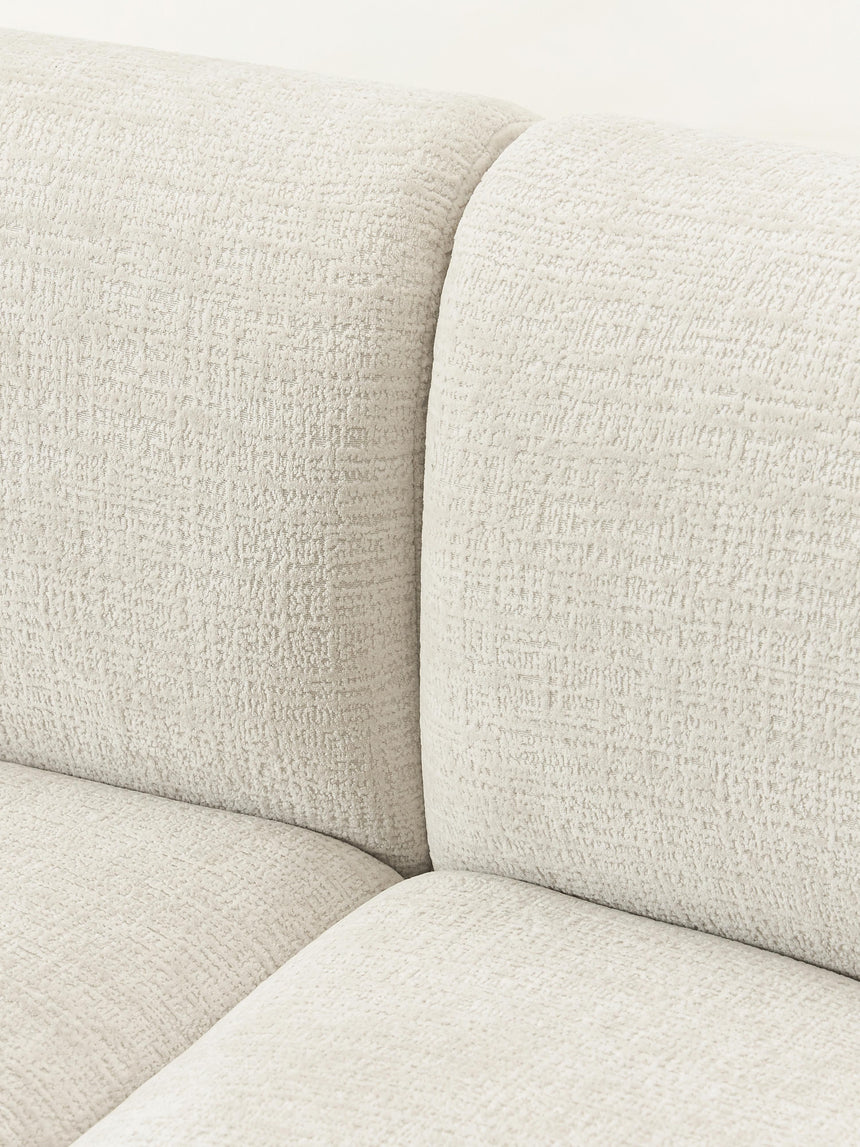 Modern Plus Köşe Koltuk Kırık Beyaz Dokuma Kadife