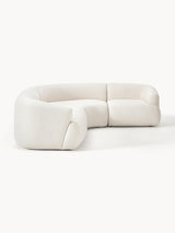 Modern Plus Köşe Koltuk Kırık Beyaz Dokuma Kumaş