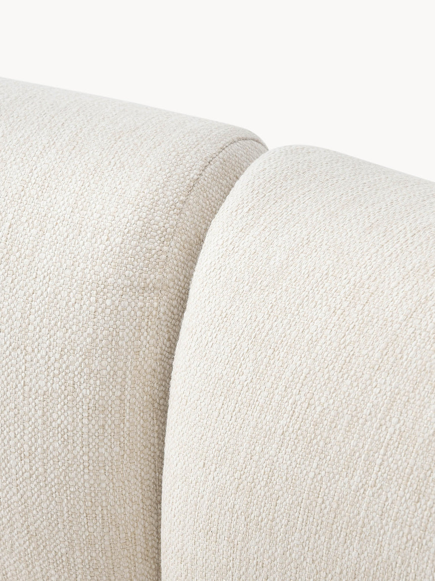 Modern Plus Köşe Koltuk Kırık Beyaz Dokuma Kumaş