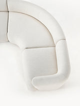 Modern Plus Köşe Koltuk Kırık Beyaz Dokuma Kumaş