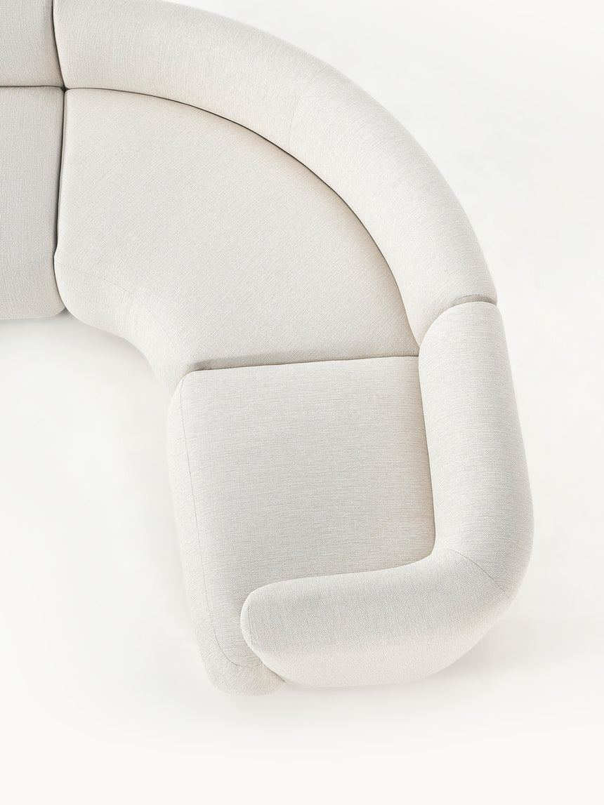 Modern Plus Köşe Koltuk Kırık Beyaz Dokuma Kumaş