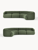 Modern Plus Köşe Koltuk Koyu Yeşil Bukle