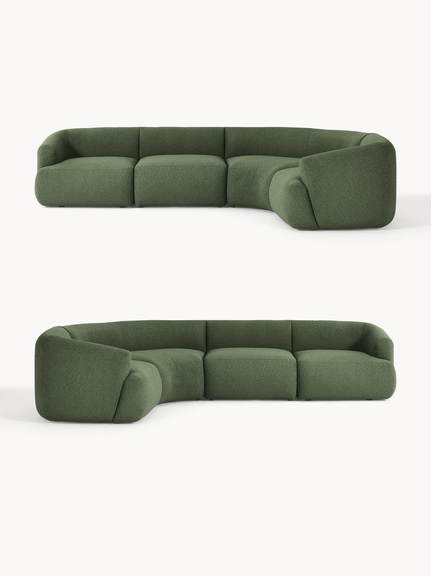 Modern Plus Köşe Koltuk Koyu Yeşil Bukle