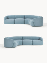 Modern Plus Köşe Koltuk Mavi Bukle