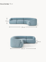 Modern Plus Köşe Koltuk Mavi Bukle