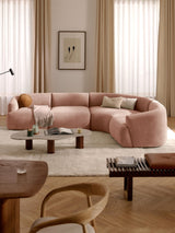 Modern Plus Köşe Koltuk Şeftali Dokuma Kadife