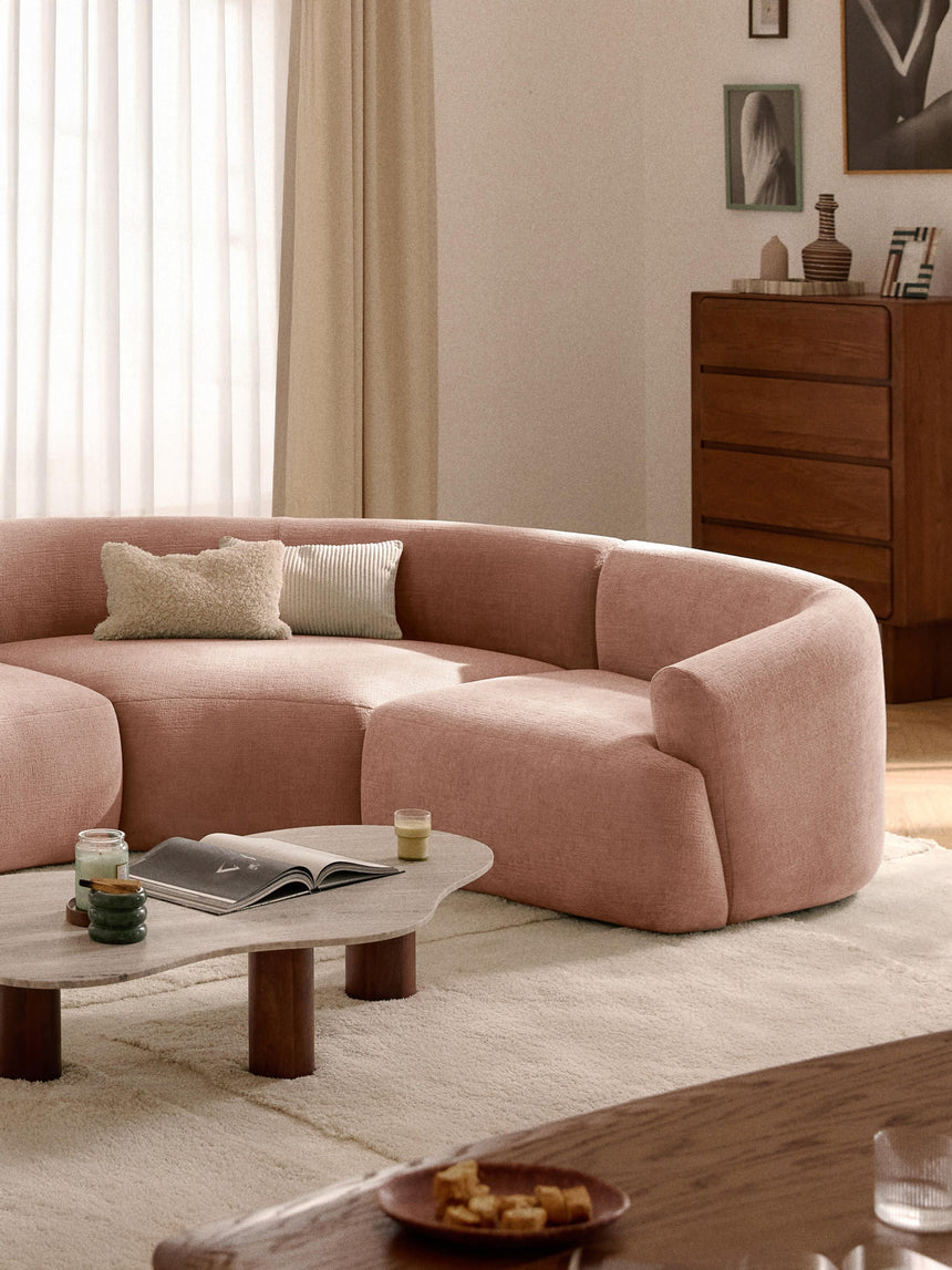 Modern Plus Köşe Koltuk Şeftali Dokuma Kadife