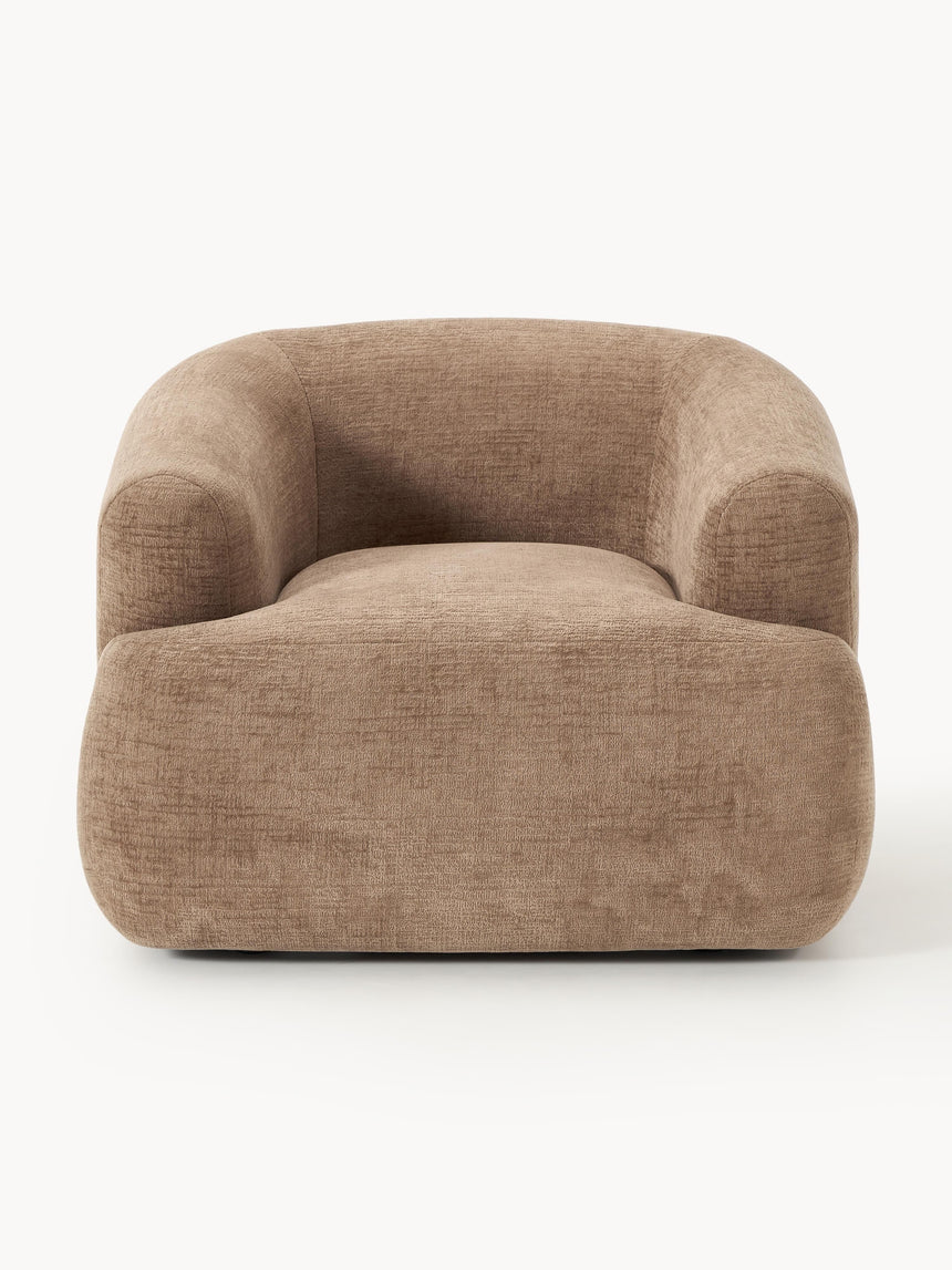 Modern Tekli Koltuk Kahve Dokuma Kadife