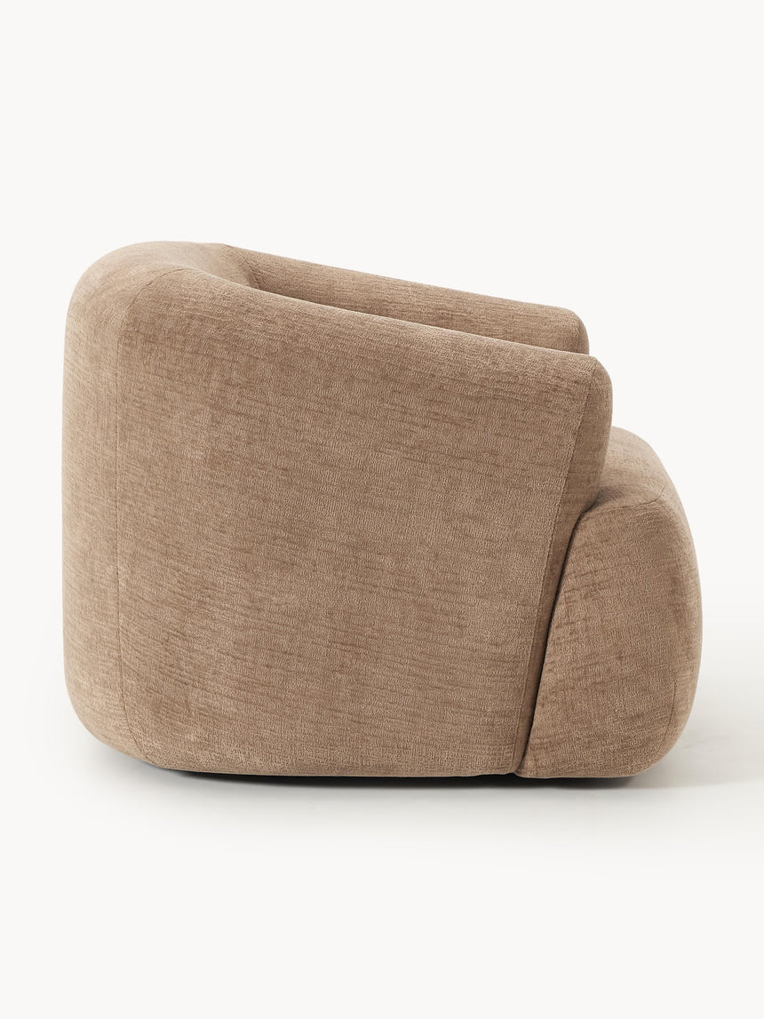 Modern Tekli Koltuk Kahve Dokuma Kadife