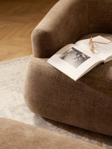 Modern Tekli Koltuk Kahve Dokuma Kadife