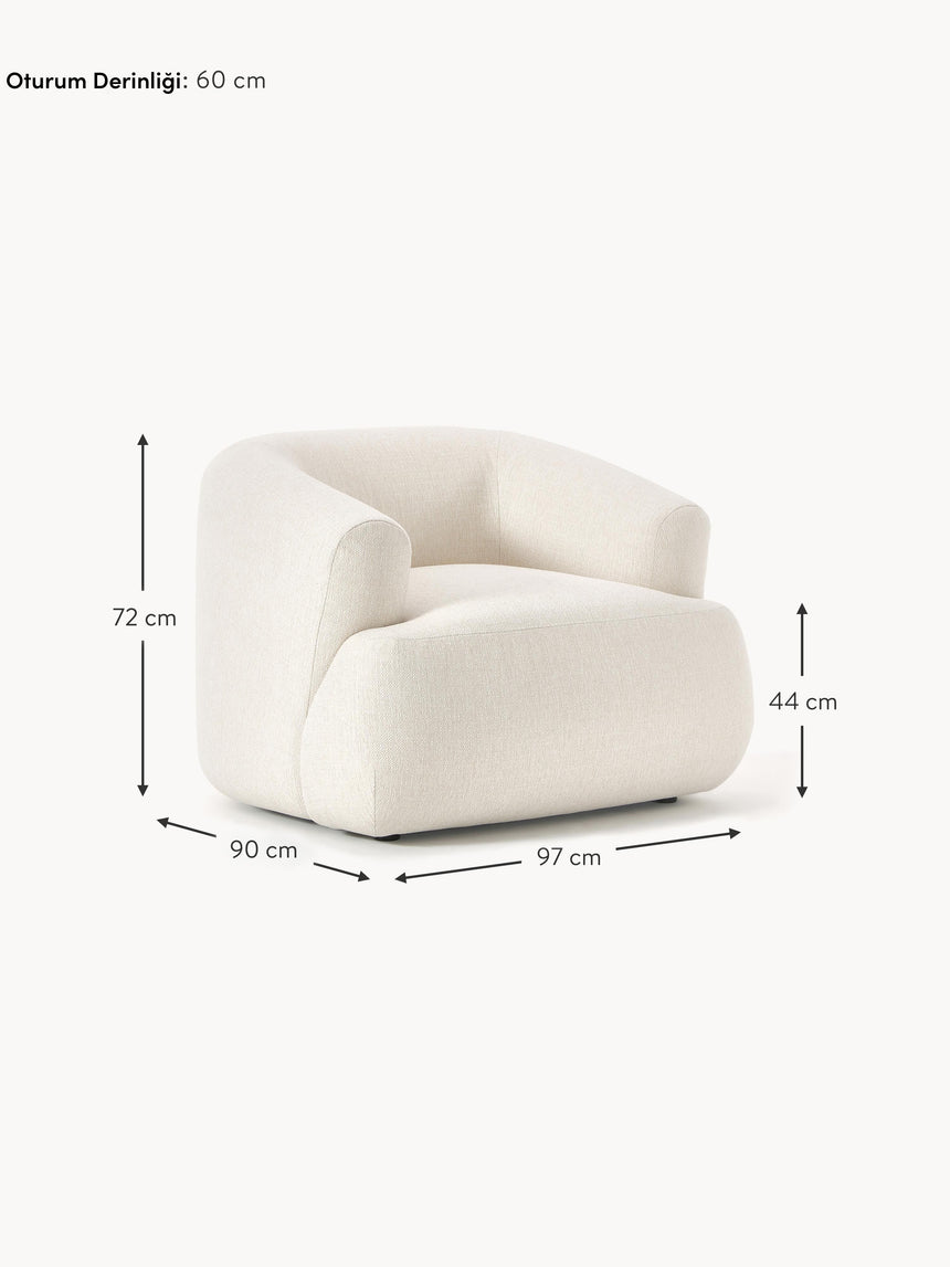 Modern Tekli Koltuk Kırık Beyaz