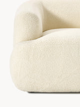 Modern Tekli Koltuk Kırık Beyaz Teddy