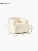 Modern Tekli Koltuk Kırık Beyaz Teddy