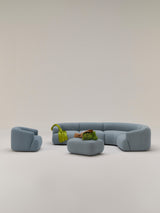 Modern Tekli Koltuk Mavi Bukle