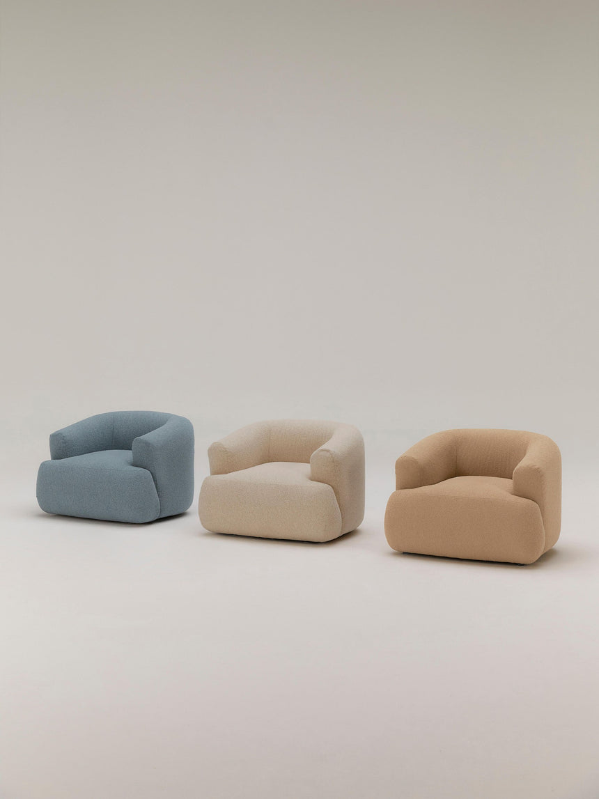 Modern Tekli Koltuk Mavi Bukle