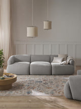 Modern Üçlü Koltuk Açık Gri Bukle