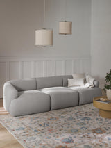 Modern Üçlü Koltuk Açık Gri Bukle